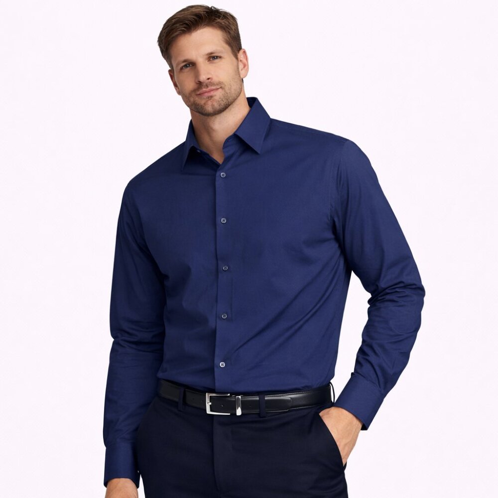 Nautica Men's Navy Slim Fit Performance Dress Shirt - Size Large (16-16.5 34/35)